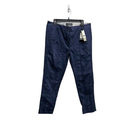 Scotch And Soda Straight Leg Trousers‎ Striped Pants Blue Mens - Picture 1 of 6